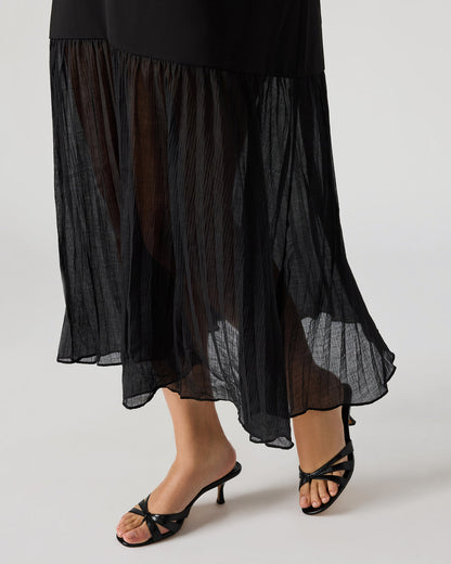 EMBER Black Flowy Sheer Maxi Women's Dress | Steve Madden