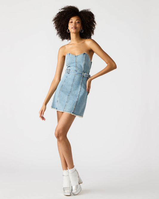 MATILDA Strapless Denim Mini Women's Dress | Steve Madden