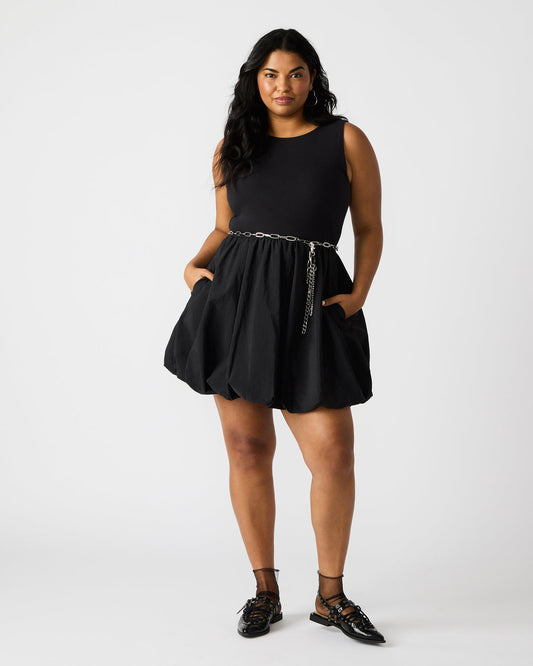 PALERMO Black Women's Mini Bubble-Hem Dress | Steve Madden