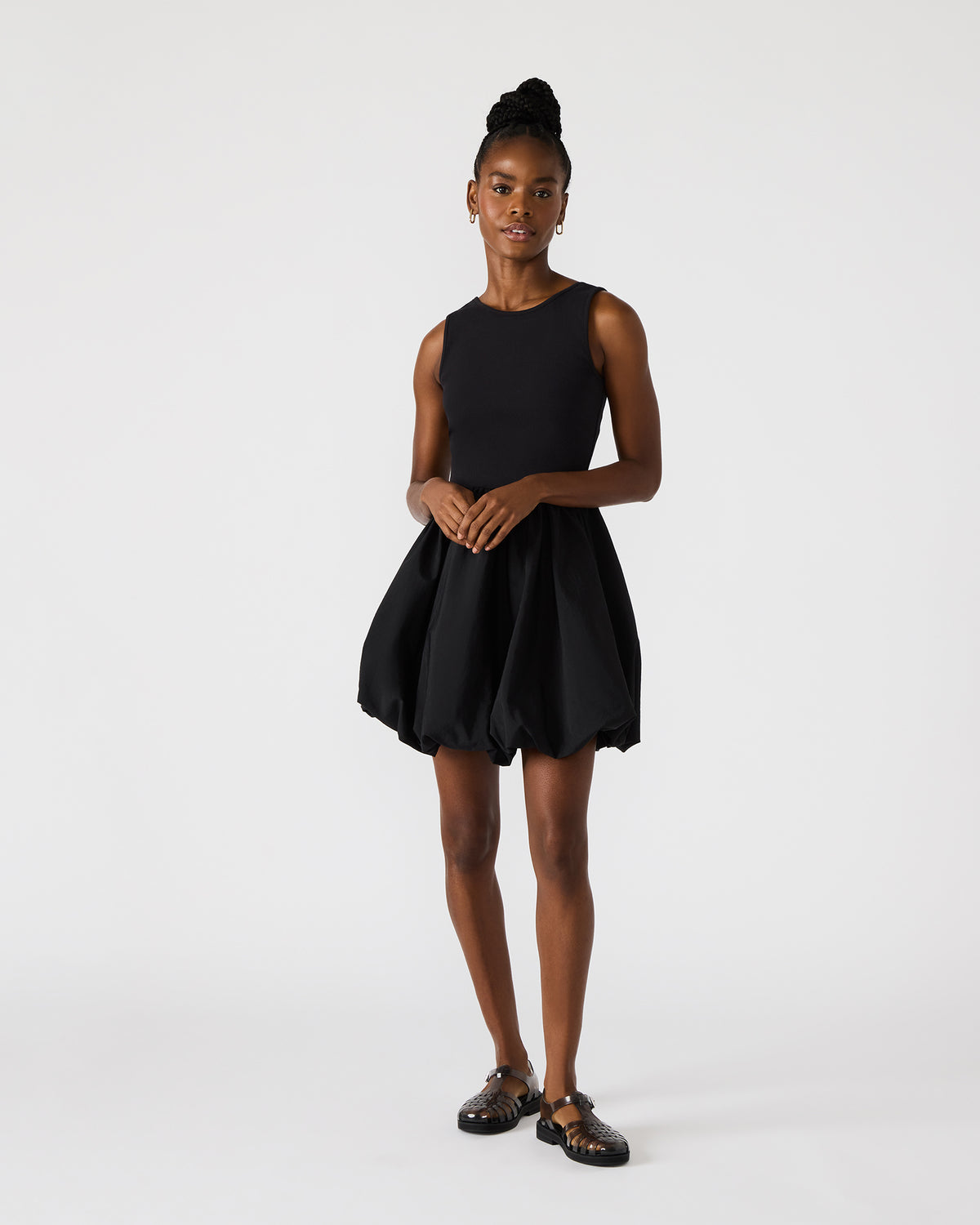 PALERMO Black Women's Mini Bubble-Hem Dress | Steve Madden