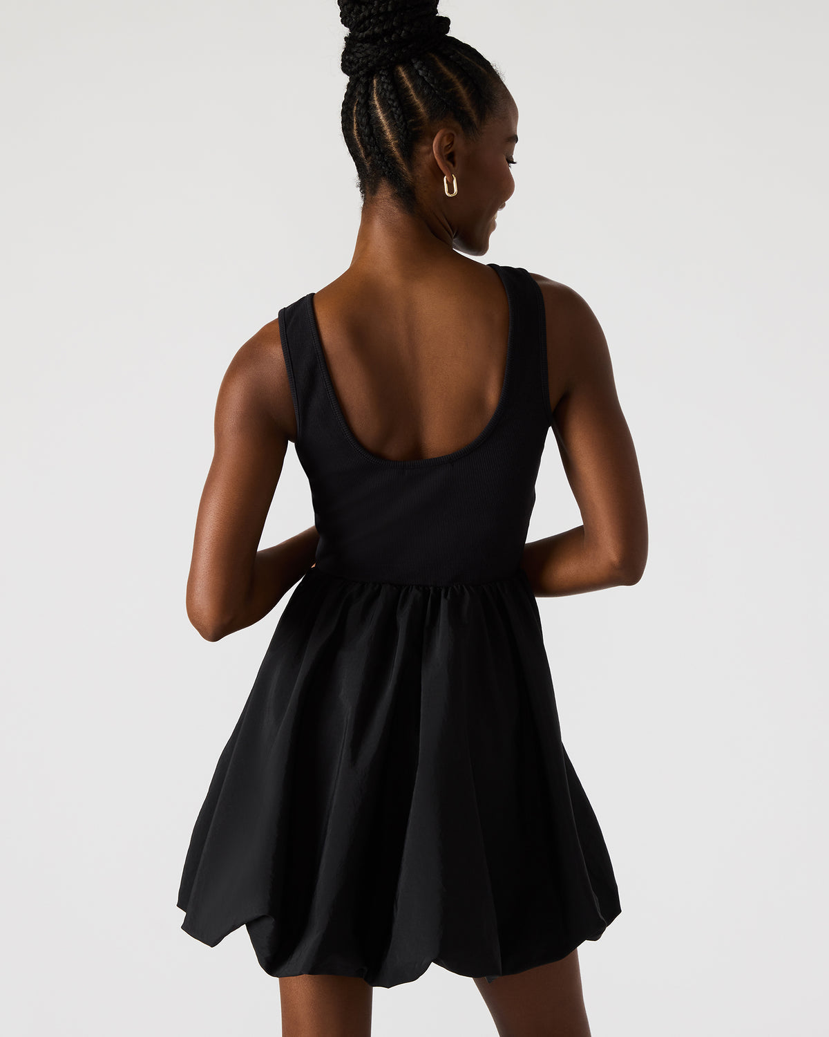 PALERMO Black Women's Mini Bubble-Hem Dress | Steve Madden