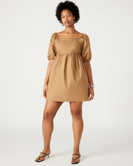 INARA Dress Beige | Women's Puff Sleeve Mini Dress | Steve Madden