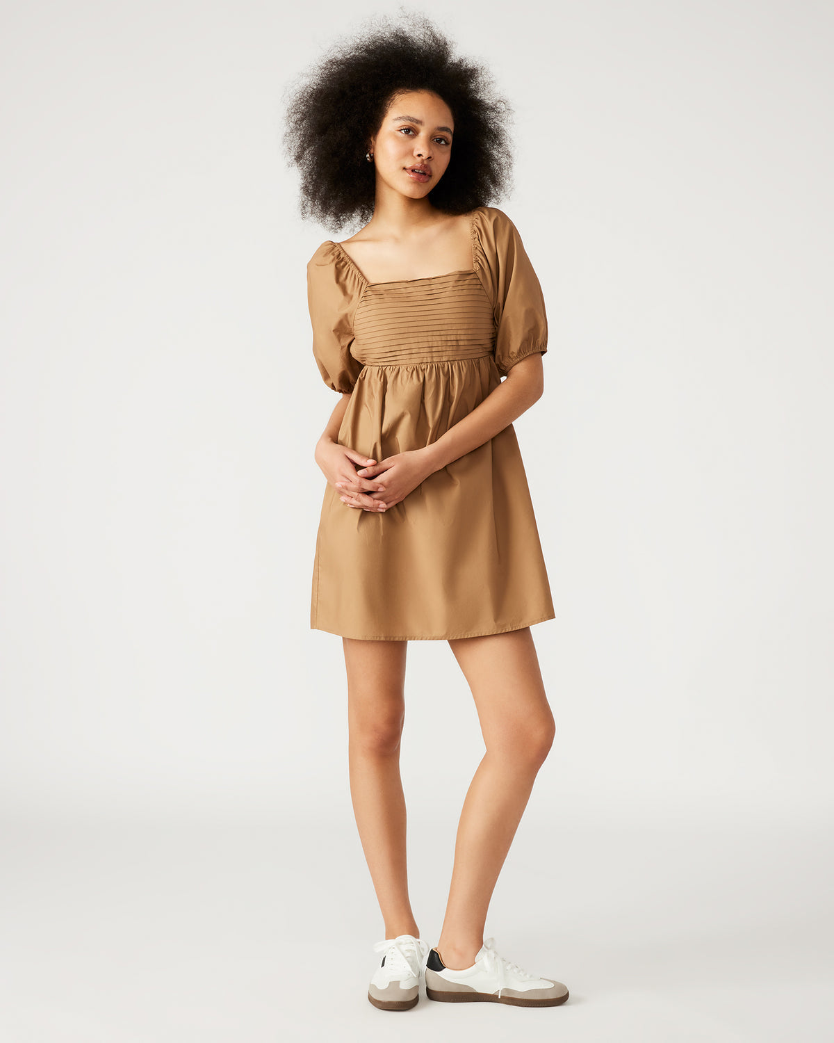 INARA Dress Beige | Women's Puff Sleeve Mini Dress | Steve Madden