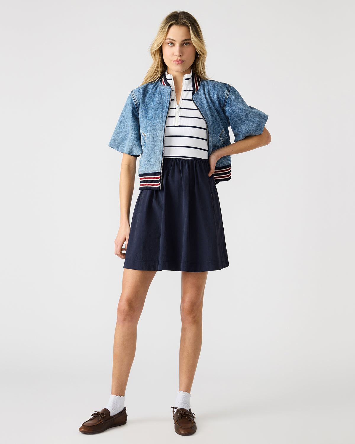 LYON Navy Women's Collared Sleeveless Flowy Dress | Steve Madden