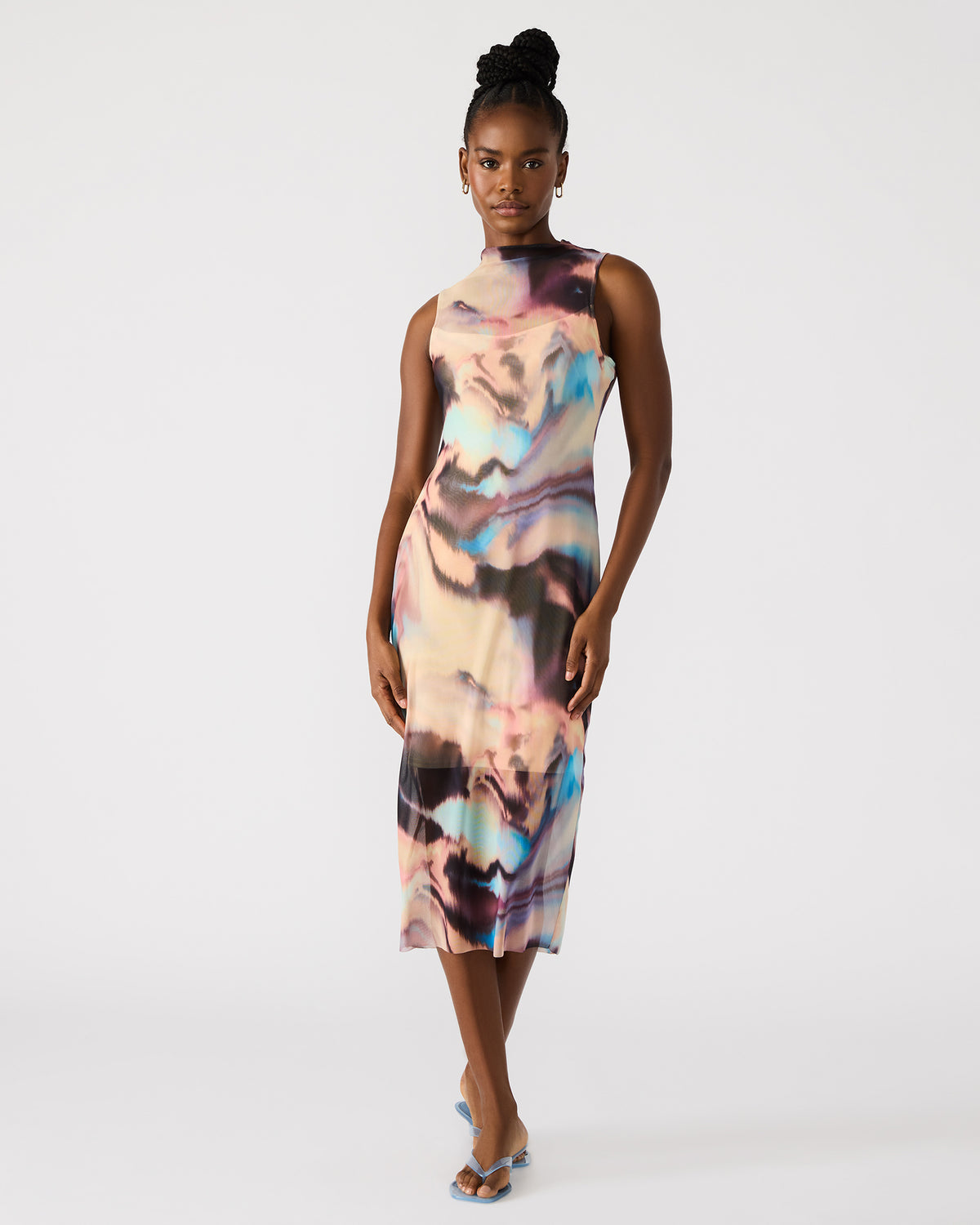 SIDRA Multi Women's Sleeveless Tie-Dye Midi Dress | Steve Madden