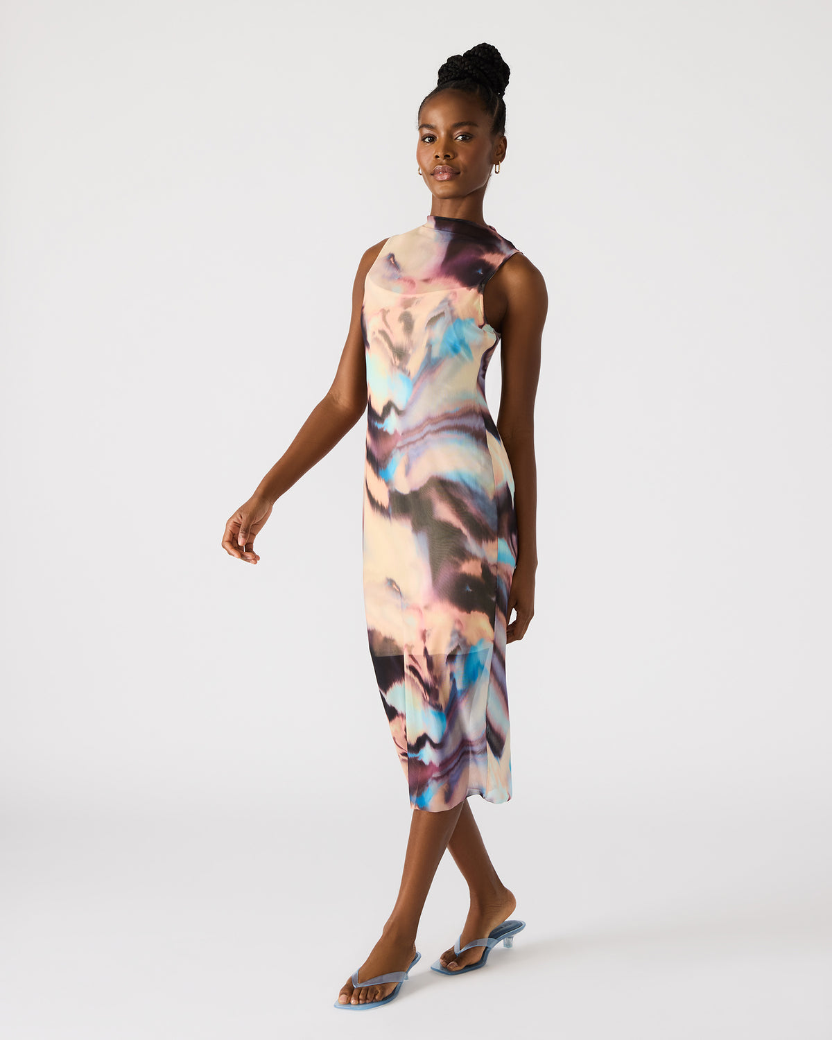 SIDRA Multi Women's Sleeveless Tie-Dye Midi Dress | Steve Madden