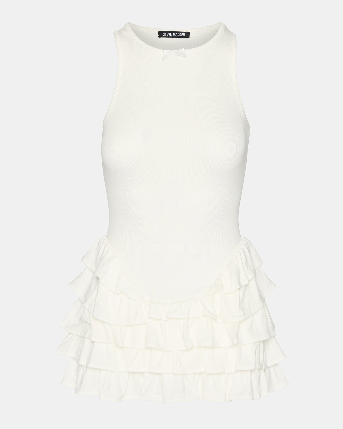 CLEA White Ruffled Mini Women's Dress | Steve Madden