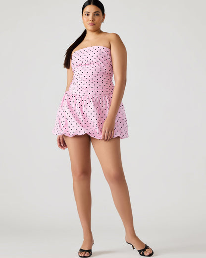 GIGI Pink Women's Strapless Mini Bubble-Hem Dress | Steve Madden