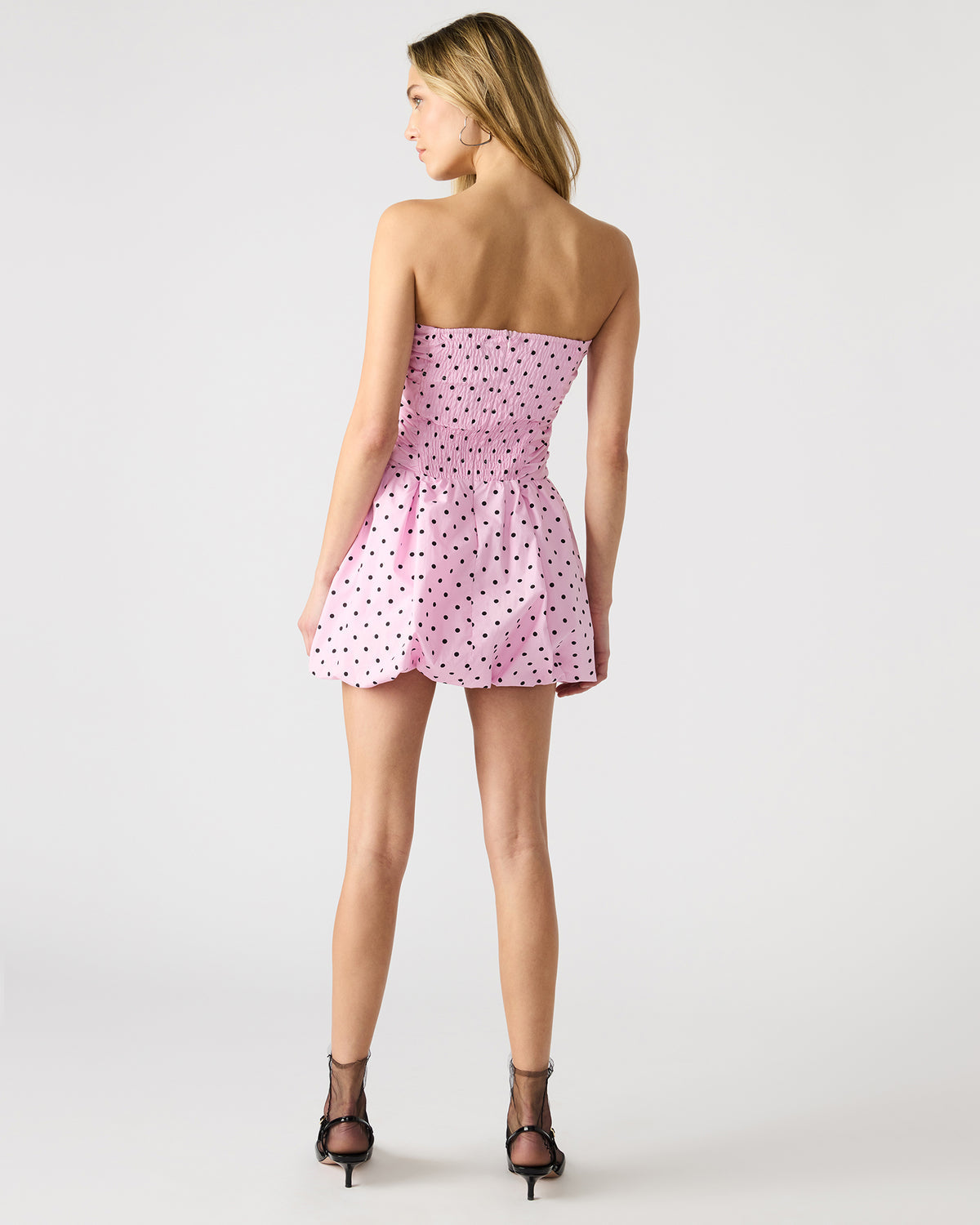 GIGI Pink Women's Strapless Mini Bubble-Hem Dress | Steve Madden