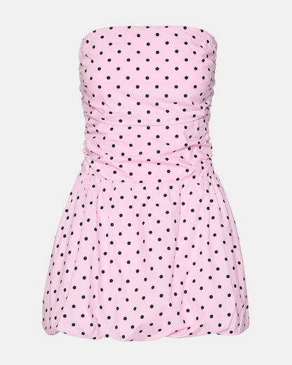 GIGI Pink Women's Strapless Mini Bubble-Hem Dress | Steve Madden