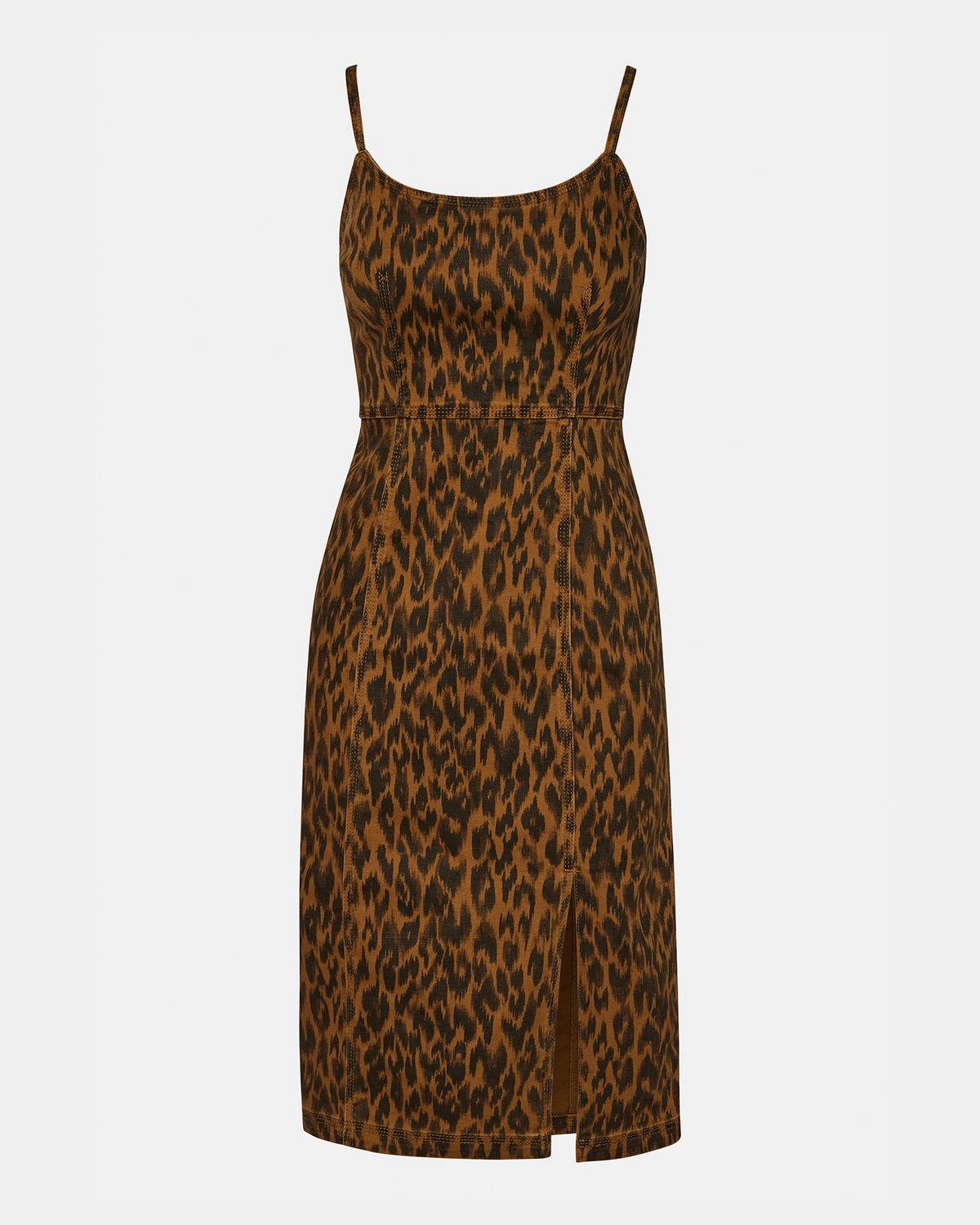 GISELLE Leopard Women's Midi Women's Dress with Slit | Steve Madden