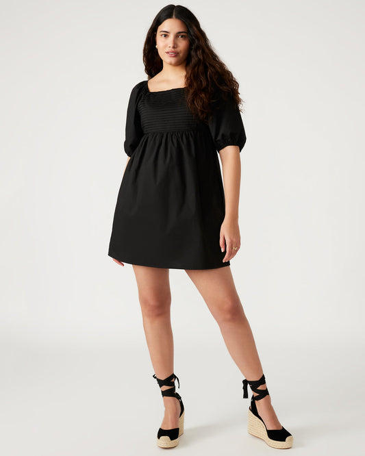 INARA Dress Black | Women's Puff Sleeve Mini Dress | Steve Madden
