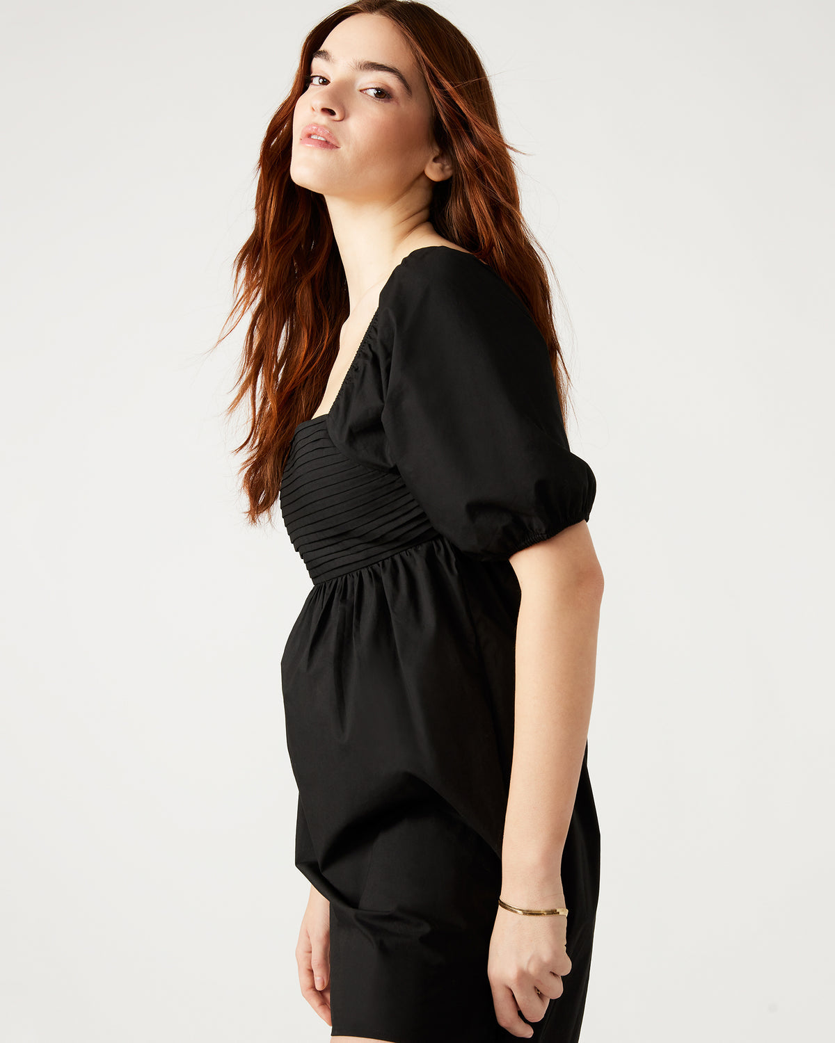 INARA Dress Black | Women's Puff Sleeve Mini Dress | Steve Madden