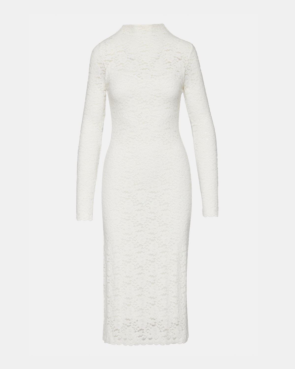 VIVIENNE Ivory Lace Women's Mock Neck Midi Dress | Steve Madden
