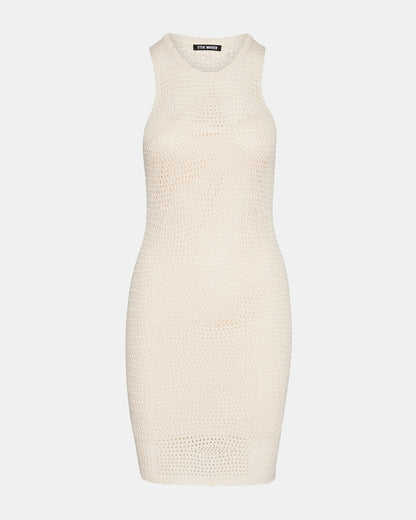 RONNIE Dress Beige | Women's Mini Crochet Sweater Dress | Steve Madden