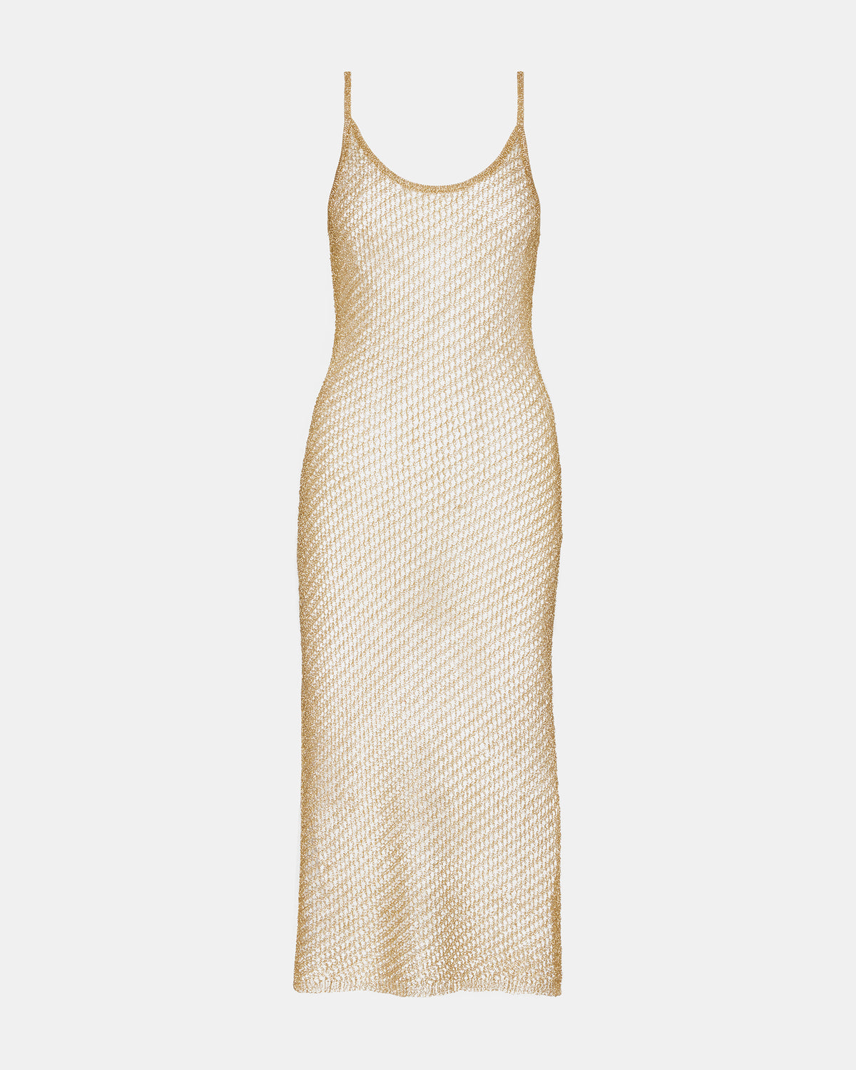 ANISHA Dress Gold | Women's Mesh Metallic Midi Dress | Steve Madden