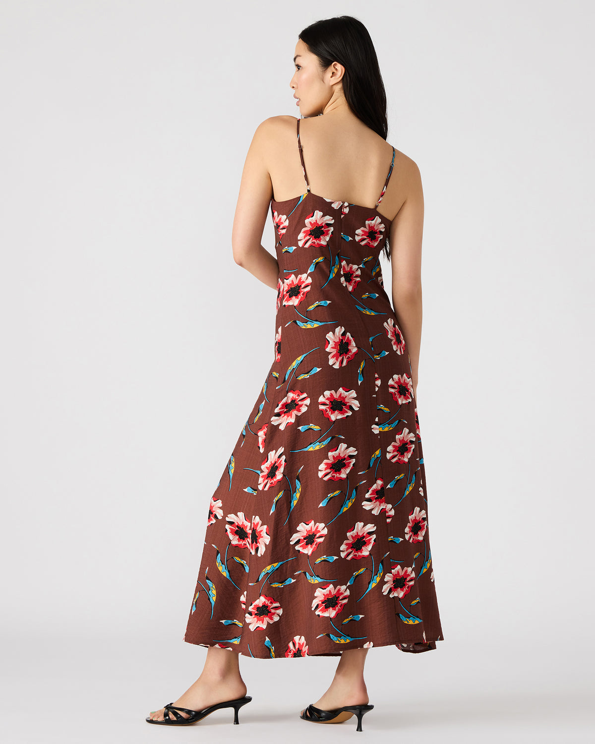 MONROE Brown Floral Print Flowy Maxi Dress | Steve Madden