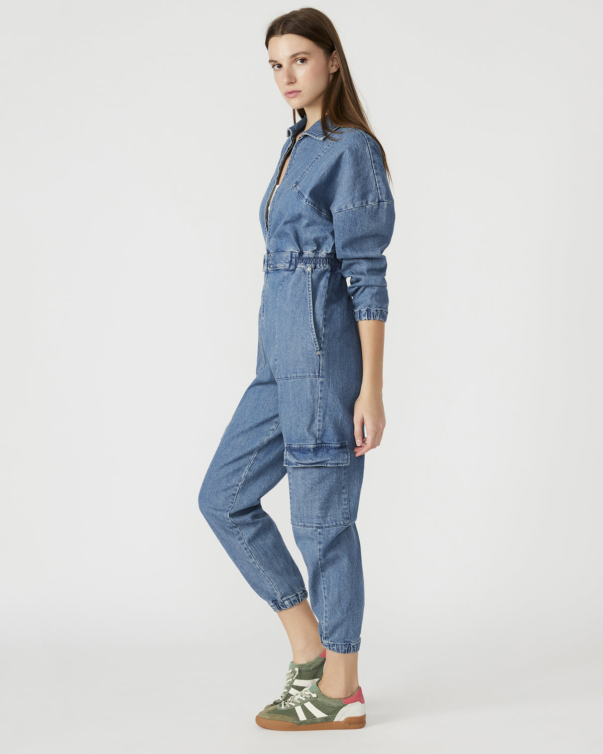 TRISTA Denim Women's Long-Sleeved Jumpsuit | Steve Madden