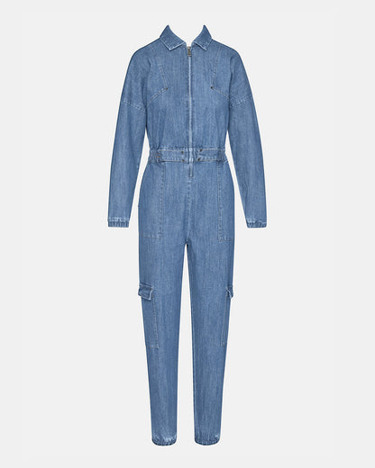 TRISTA Denim Women's Long-Sleeved Jumpsuit | Steve Madden