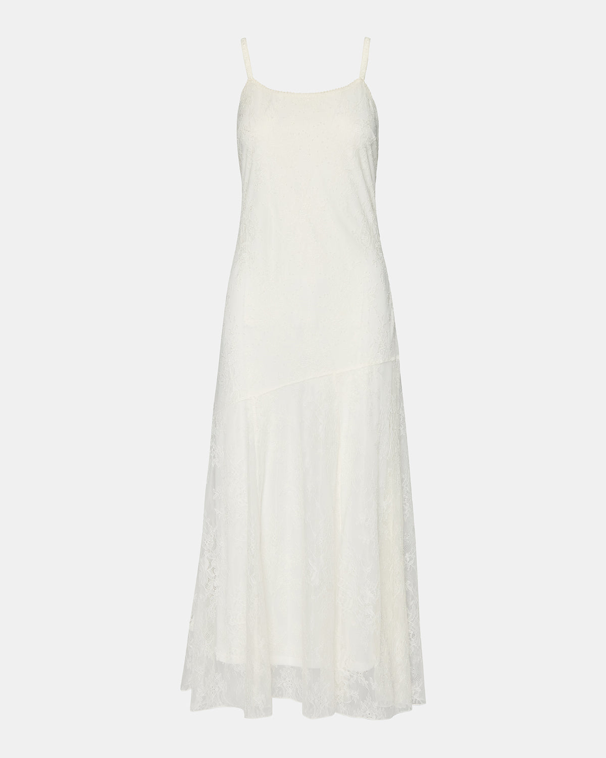 VEERA White Maxi Lace Flowy Women's Dress | Steve Madden