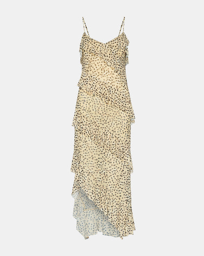 AIDA Sand Women's Flowy Sleeveless Ruffle Maxi Dress | Steve Madden