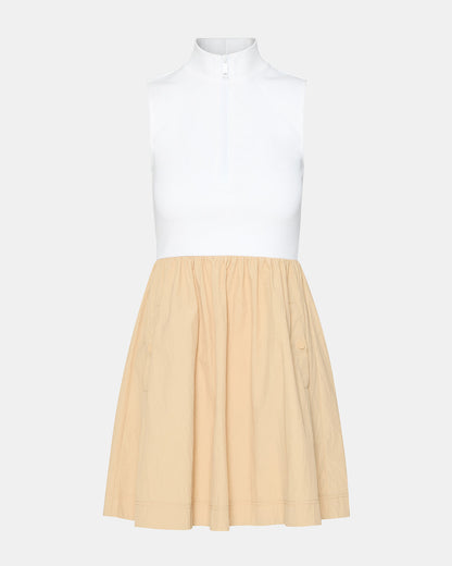 LYON Taupe Women's Collared Sleeveless Flowy Dress | Steve Madden