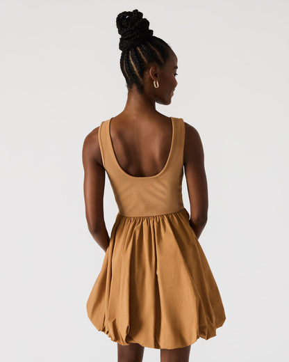 PALERMO Camel Women's Mini Bubble-Hem Dress | Steve Madden