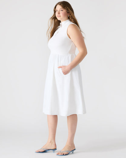 BERLIN White Women's Mock Neck Midi Dress | Steve Madden