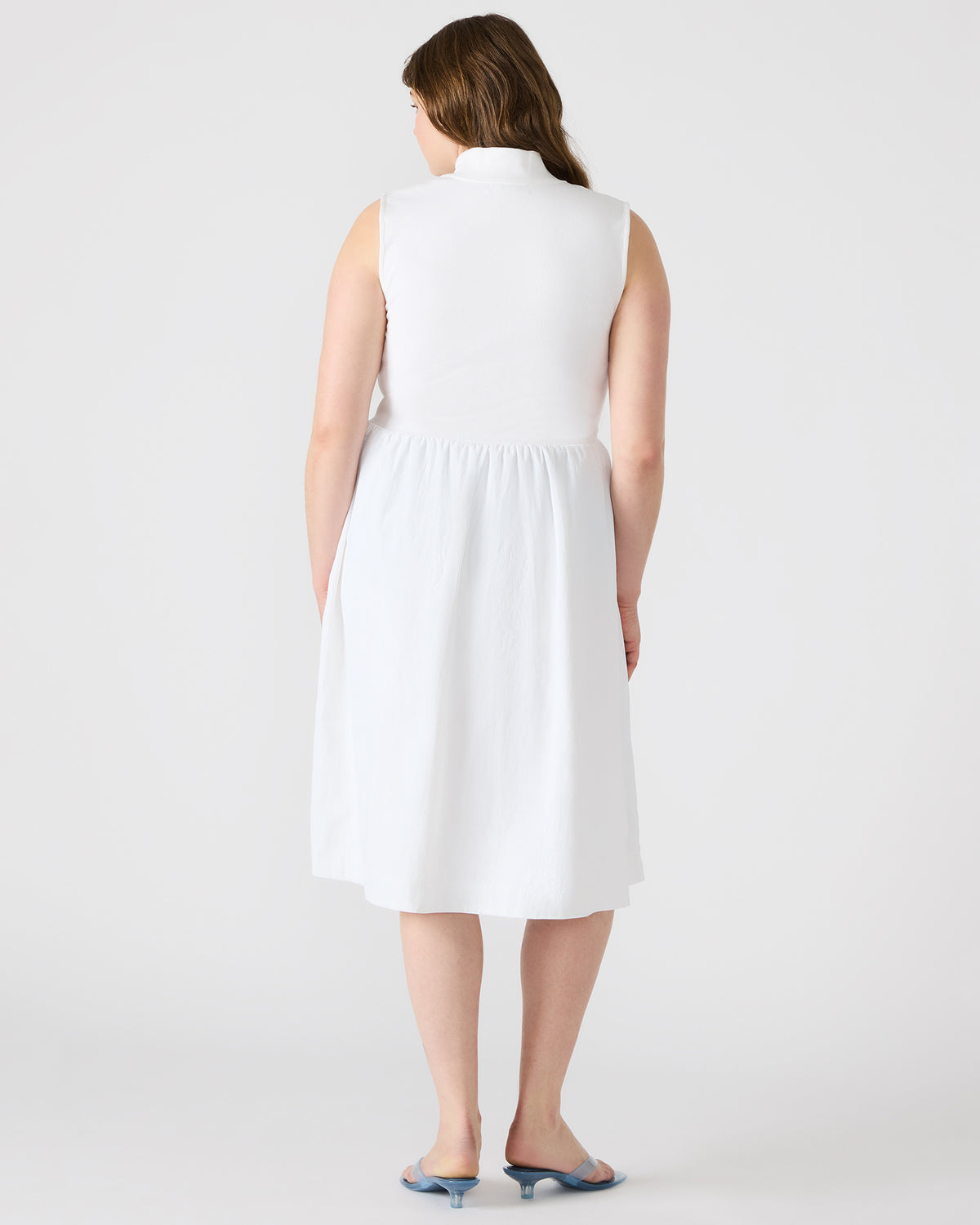 BERLIN White Women's Mock Neck Midi Dress | Steve Madden