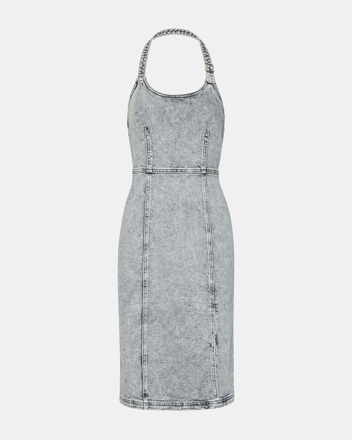 GIA Light Grey Women's Denim Midi Dress | Steve Madden