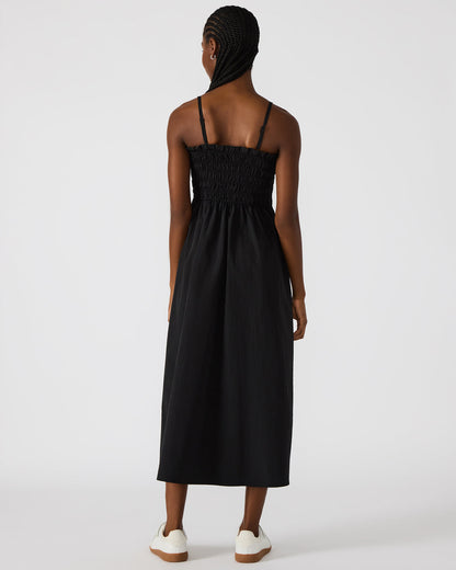 KIT Dress Black/White Flowy Smocked Striped Maxi Dress | Steve Madden