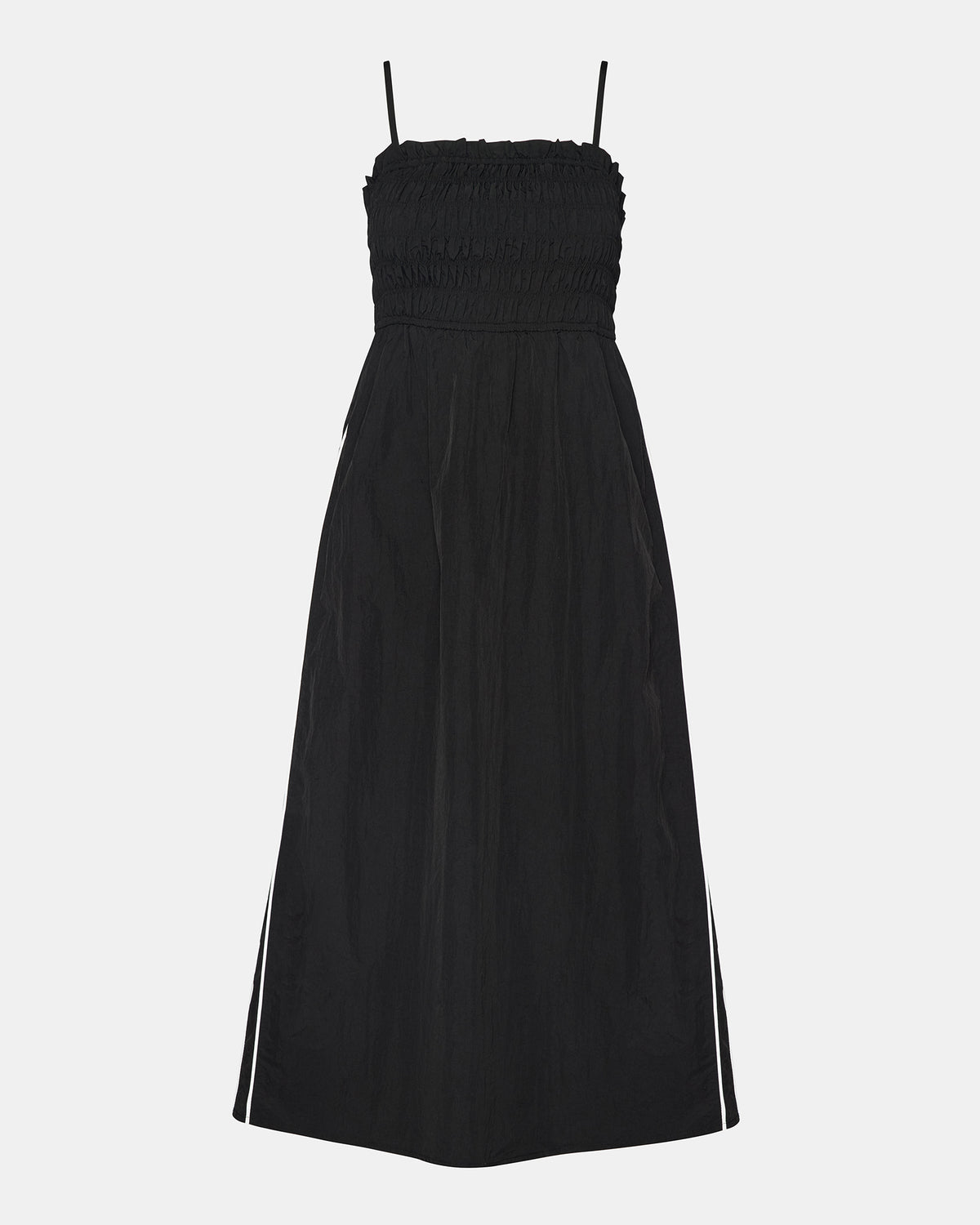 KIT Dress Black/White Flowy Smocked Striped Maxi Dress | Steve Madden