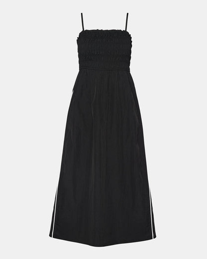 KIT Dress Black/White Flowy Smocked Striped Maxi Dress | Steve Madden