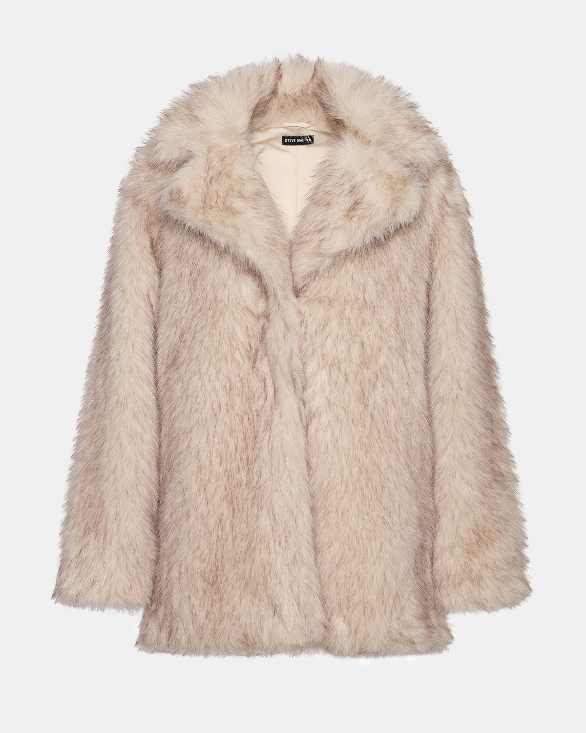 KINDRA Natural Faux Fur Collared Women's Coat | Steve Madden
