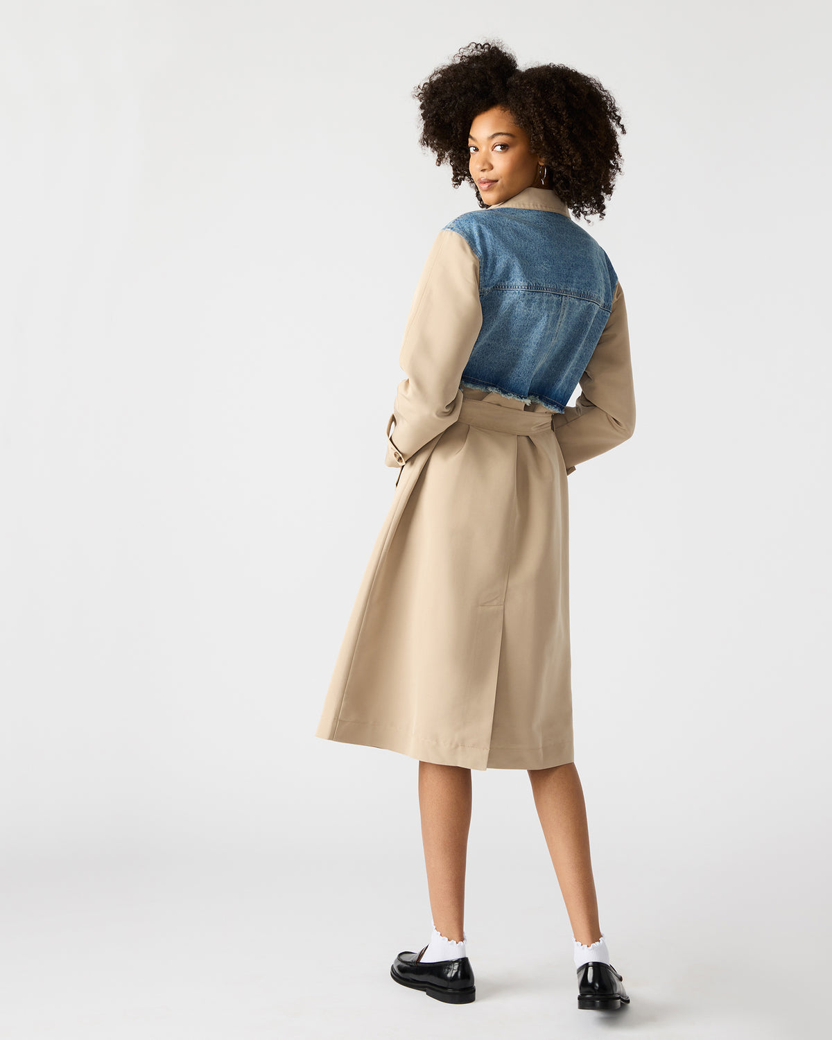 SORAYA Denim Multi Women's Long-Sleeved Button-Up Coat | Steve Madden