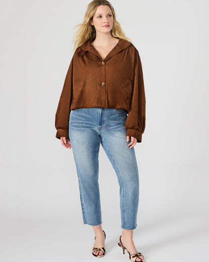 DIERDRA Chicory Coffee Long-Sleeved Button-Up Women's Jacket | Steve Madden