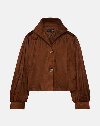 DIERDRA Chicory Coffee Long-Sleeved Button-Up Women's Jacket | Steve Madden