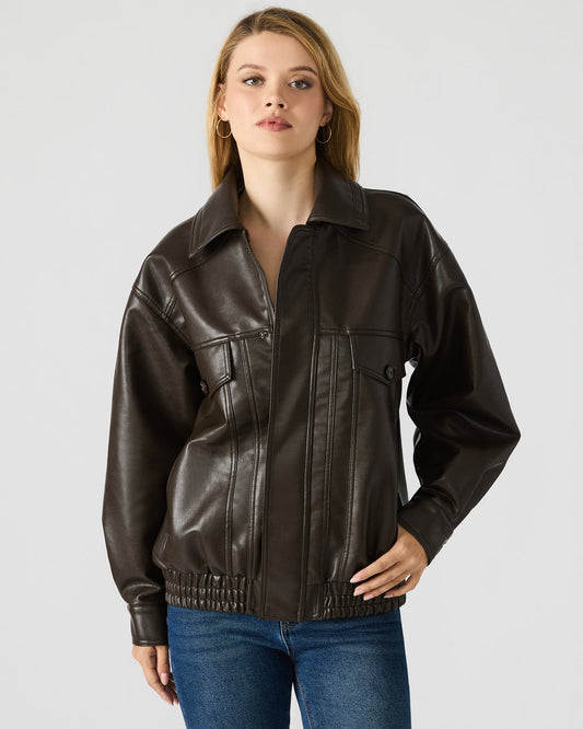 HENSON Coco Faux Leather Long-Sleeved Women's Jacket | Steve Madden