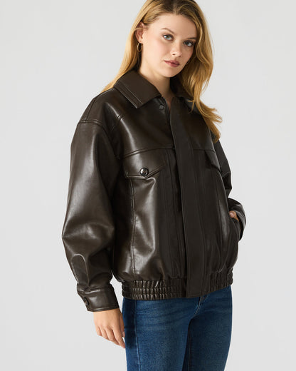 HENSON Coco Faux Leather Long-Sleeved Women's Jacket | Steve Madden