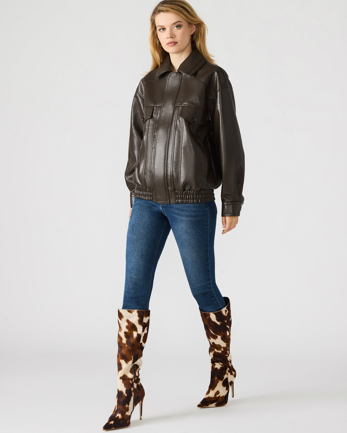 HENSON Coco Faux Leather Long-Sleeved Women's Jacket | Steve Madden