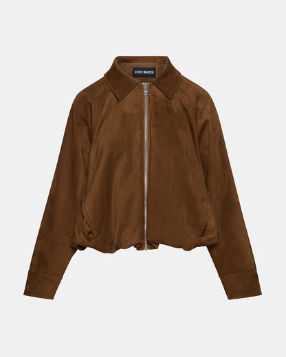 MACKEY Chestnut Long-Sleeved Zip-Up Women's Jacket | Steve Madden