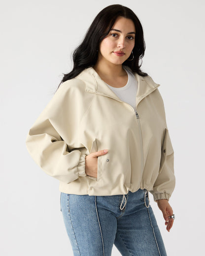 LUMI Bone Women's Faux Leather Hooded Jacket | Steve Madden