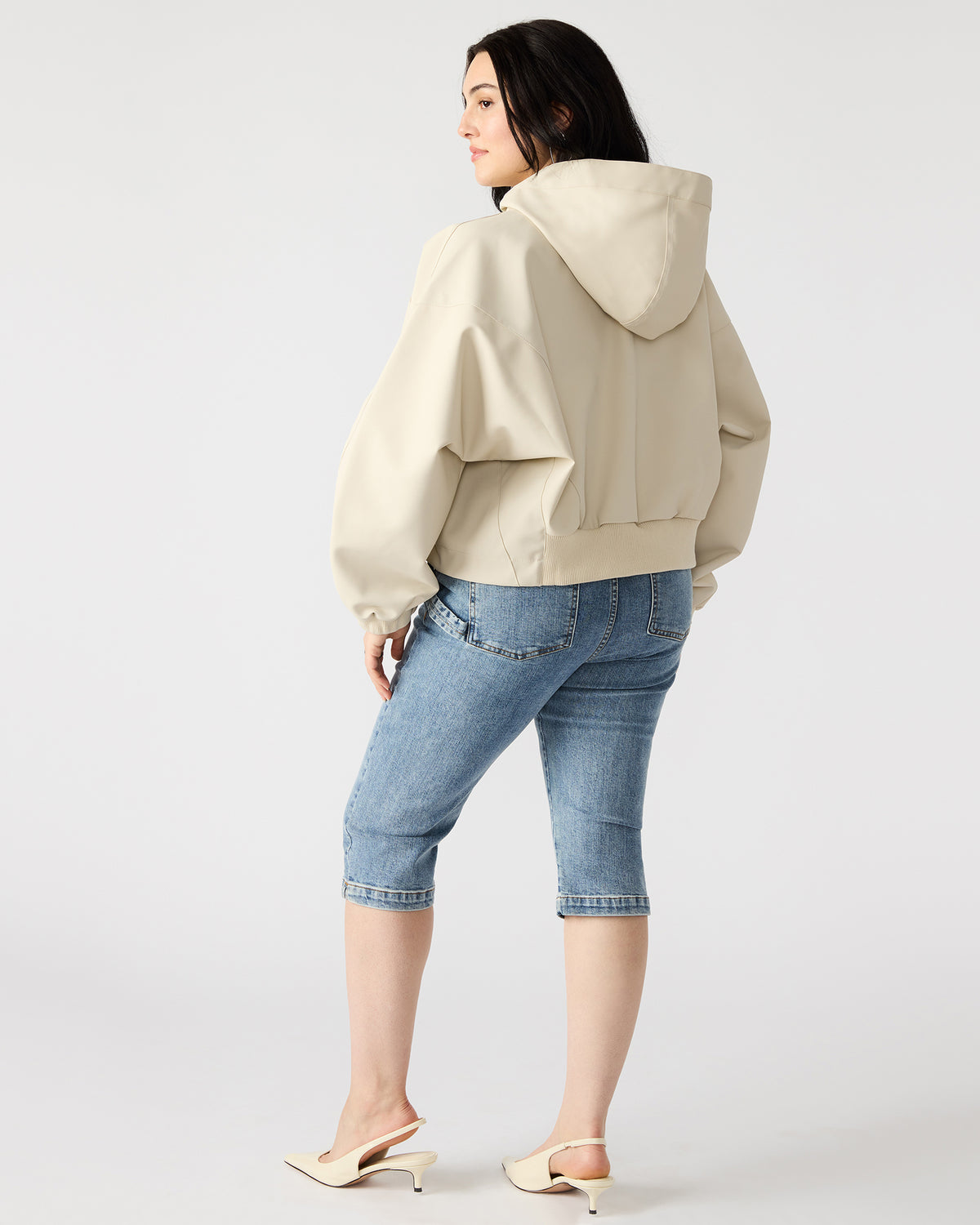 LUMI Bone Women's Faux Leather Hooded Jacket | Steve Madden