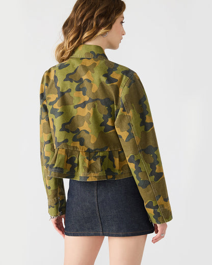 SLOAN Camouflage Long-Sleeved Zip-Up Women's Jacket | Steve Madden