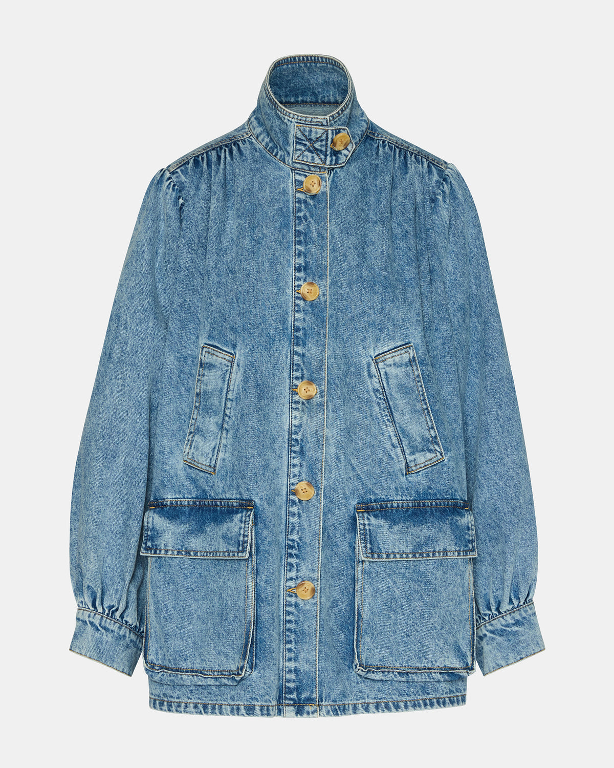 MARCELINE Denim Forever Blue Button-Up Long-Sleeved Women's Jacket | Steve Madden