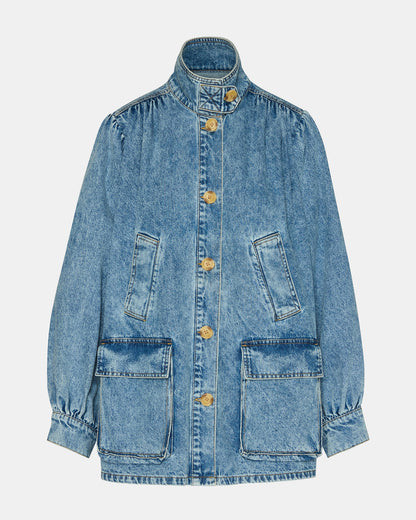 MARCELINE Denim Forever Blue Button-Up Long-Sleeved Women's Jacket | Steve Madden