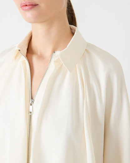 ASPEN Cream Long-Sleeved Zip-Up Puffed Bomber Women's Jacket | Steve Madden