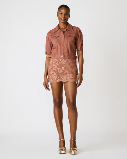 BLU Rust Short-Sleeved Denim Button-Up Women's Jacket | Steve Madden