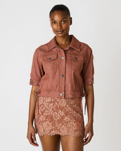 BLU Rust Short-Sleeved Denim Button-Up Women's Jacket | Steve Madden