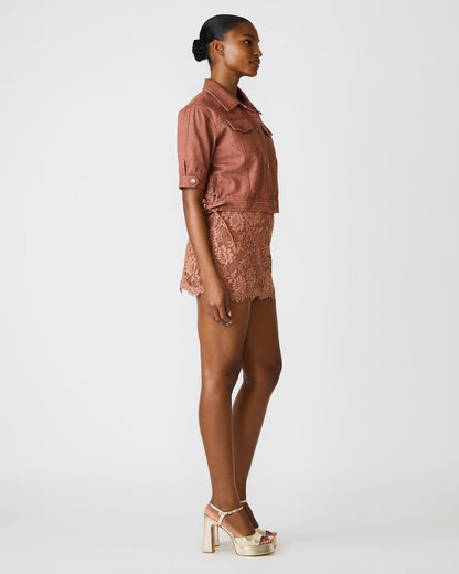 BLU Rust Short-Sleeved Denim Button-Up Women's Jacket | Steve Madden